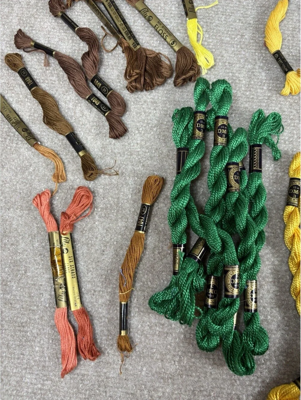 Lot Of Mixed Embroidery Floss Vintage DMC Lily J&P Coats Craft Thread 70+ skeins